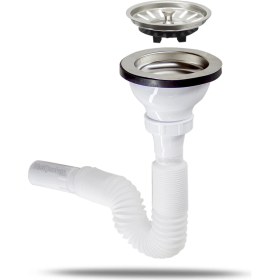 Resim Güçlü Çöpmak Büyük Lavabo Sifonu Paslanmaz Geniş Kafalı Süzgeç 