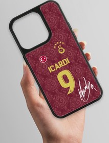 Resim Galatasaray Mauro Icardi 3. Forma İmzalı Cam Telefon Kılıfı - iPhone 15 Pro 