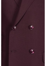 Resim İlayda Emir Luxury, İtalyan Kesim,slim Fit, Kruvaze, Erkek Takım Elbise Bordo 