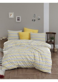 Resim Üntaş Sarı Zigzak Tek Kişilik Nevresim Seti 