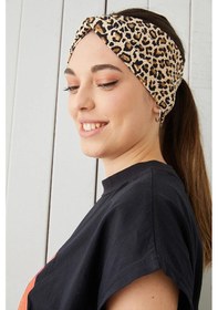 Resim Eşşiz Desenli Bandana Saç Bandı Ekstra Yumuşak Esnek Doğal Pamuklu Penye - Tek Ebat / Leopar Leopar 