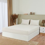 Resim Nuvomon Çift Kişilik Penye Çarşaf Seti - Beyaz - 160x200 cm + 2x(50x70) cm 