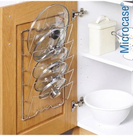 Resim Microcase 5 Bölmeli Mutfak Düzenleyici Metal Tencere Kapağı Düzenleyici Al5716 Gümüş 