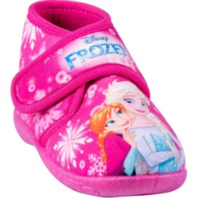 Resim Frozen Elsa Kız Çocuk Fuşya Panduf Anaokulu Ev Ayakkabısı 
