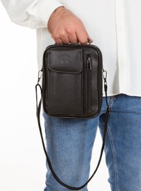 Resim Newish Adelina Erkek Siyah Deri Çelik Kasalı Telefon Bölmeli El Ve Omuz Çantası Büyük 