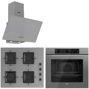 Resim Ferre QBL62CPR - SS208CPR -D088 60 Cm Gri Cam Turbolu Ankastre Set -Yeni 2025 