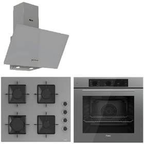 Resim Ferre QBL62CPR - SS208CPR -D088 60 Cm Gri Cam Turbolu Ankastre Set -Yeni 2025 