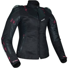 Resim Motosiklet Kadın Montu Full Korumalı 4 Mevsim Deri Ve Maxdura Kumaş Mont Black 