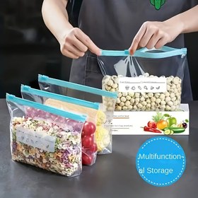 Resim 10/15/20 Paket Tekrar Kullanılabilir Vakumlu Poşetler – Fermuarlı Kilitli Kaydırıcı Gıda Koruma Saklama Poşetleri, BPA İçermeyen Plastik, Elektrik Gerektirmez, Mutfak ve Dondurucuda Çok Yönlü Kullanım 