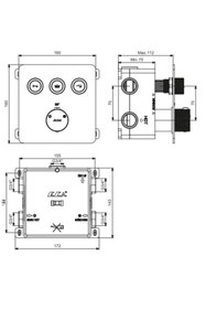 Resim Eca Termostatik Ankastre Duş Bataryası Sıva Üstü-Sıva Altı 3 Yollu 102101403 