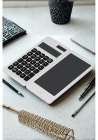 Resim Büro Ev Ofis Hediyesi İçin Beyaz Yazı Tahtalı Hesap Makinesi Bej 