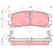 Resim TRW GDB1023 Fren Balatası Arka Space Runner 91-02 Eclıpse 95- Galant 93- Galant 96- Pajero Pinın 99- Space Wagon 91-98 107,8 Mm-41 Mm-15,5 Mm 