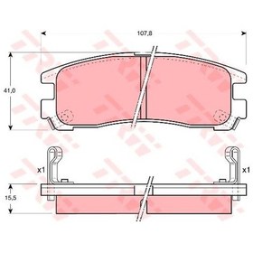 Resim TRW GDB1023 Fren Balatası Arka Space Runner 91-02 Eclıpse 95- Galant 93- Galant 96- Pajero Pinın 99- Space Wagon 91-98 107,8 Mm-41 Mm-15,5 Mm 