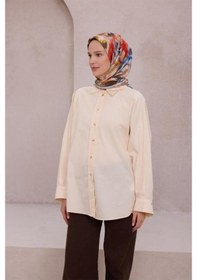 Resim Belli Tivil Saf İpek Eşarp 4216 - 05 Açık Mavi Soyut Desen Mavi 