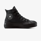 Resim Converse Chuck Taylor All Star Lift Leather High Top Kadın Siyah Sneaker 