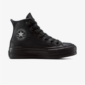 Resim Converse Chuck Taylor All Star Lift Leather High Top Kadın Siyah Sneaker 