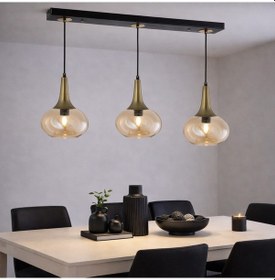 Resim Tt602-3s-sy-esk Tt Ayd. Mat Siyah - Eskitme 3 Lü Hunili Tom Avize Siyah - Eskitme 