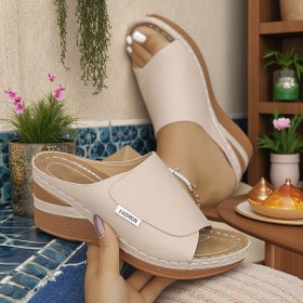 Resim Kadınlar için Moda Rahat Sandaletler - Yumuşak Sentetik, Yüksek Topuk, Sırtı Açık, Yaz İçin Rahat Kayma Şeklinde Ayakkabılar | Sırtı Açık Sandaletler | Sentetik Üst, Rahat Sandaletler 