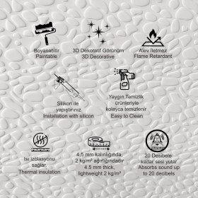 Resim 3D Duvar Paneli Boyanabilir Dekota 60X120 cm / Leopar Desenli 2'li Paket-1,44 M² 