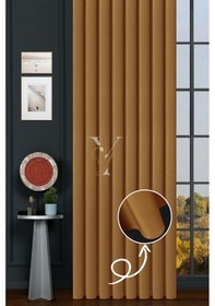 Resim İpek Kadife Fon Perde V-33 Kavun Çok Renkli 