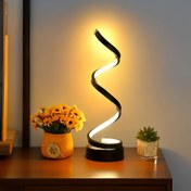 Resim Modern Spiral LED Masa Lambası, Sıcak Beyaz 3 Seviyeli Ayarlanabilir, Metal Kaplama, Alüminyum Taban, USB Güçlü, Düğme Kontrolü, Oturma Odası, Yatak Odası, Ofis, Parti, Hediye, Hediye Lambası | Modern Aydınlatma | USB Güçlü Lamba, Masa Lambası 