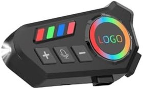 Resim Pell K06 Motosiklet Kask Kulaklığı, Bluetooth 5.4, Kablosuz, RGB Işıklı, Siyah 