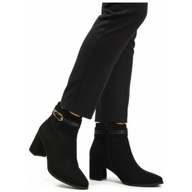 Resim Aspor Siyah Süet Fermuarlı İçi Kürklü Kadın Topuklu Bot Çok Renkli 