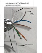 Resim INNOVI Cat6 4x2x23 Awg 0,58mm Cu Bakır Ftp Network 100 Metre Sargılı Ağ Network Gri Pvc Folyo Kablo 