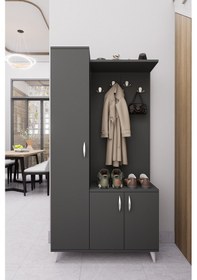 Resim Mirobi Enra Vestiyer Portmanto Ayakkabılık Dolabı Antrasit Antrasit 