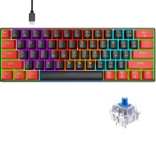 Resim Sones Hxsj V900 61 Tuşlu Soğuk Aydınlatma Efektli Mekanik Kablolu Klavye 