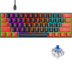 Resim Sones Hxsj V900 61 Tuşlu Soğuk Aydınlatma Efektli Mekanik Kablolu Klavye 