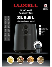 Resim Luxell Fastfryer Xl 5.5 Litre Yağsız Sıcak Hava Fritözü Airfryer 