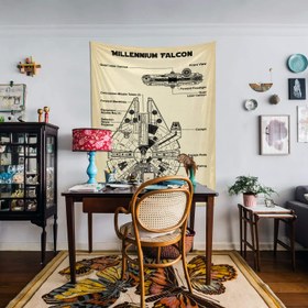 Resim Millennium Falcon Vintage Duvar Örtüsü - 60 cm x 90 cm 