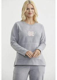 Resim Sementa Kanguru Cepli Polar Pijama Takım - Gri Gri 