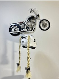 Resim Motor & Motosiklet Sarı Çift Örgü Saç Kask Dış Aksesuar 