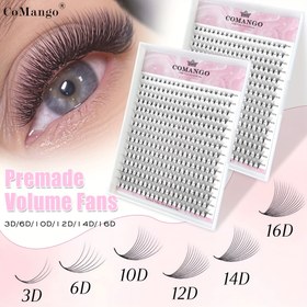 Resim CoMango Hazır Fan Kirpik Uzatmaları | 8-15mm Karışık, 0.07mm Kalınlık, 6D Hacim, Yumuşak & Uzun Süreli | Doğal Bir Görünüm İçin Sivri Tabanlı El Yapımı | Salonlar İçin Yeniden Kullanılabilir Sahte Kirpikler 