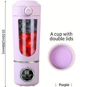 Resim Honeybeeshop Mor Usb Şarjlı Portatif Meyve Sıkacağı 3 Modlu Dijital Ekran 12 Bıçak Kolay Temizlenir 