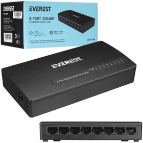 Resim SWITCH ETHERNET 8 PORT 1000MBPS GİGABİT EVEREST ESW-808 
