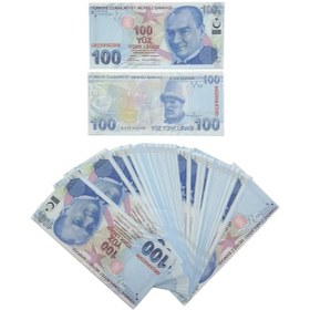 Resim 100 Adet 1 Deste Sahte Geşersiz 100 Tl Düğün Para Nişan Kına 