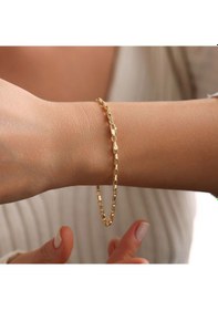 Resim Sembol Gold Kare Forse Altın Bileklik 19 Cm Renkli Çok Renkli 