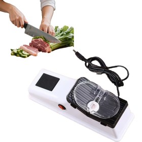 Resim Profesyonel USB Elektrikli Bıçak Bileme Aleti - Ev Mutfakları için Çift Taraflı Yüksek Hızlı Döner Bileyici ile 6 Değiştirilebilir Taşlar ve Koruyucu Kapak, Çeşitli Bıçaklara Uygun 