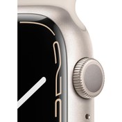 Resim Apple Watch Series 7 GPS 45 mm Yıldız Işığı Alüminyum Kasa ve Spor Kordon Akıllı Saat 