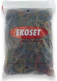 Resim Ekoset 500 Adet Renkli Para Lastiği Karışık 4 Renk 70 MM 