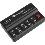 Resim Pakuhit 12 Bağlantı Noktalı USB Hub 5V 10A Güç Adaptörü Şarj Istasyonu Şarj Cihazı Ev Seyahati (Yurt Dışından) 
