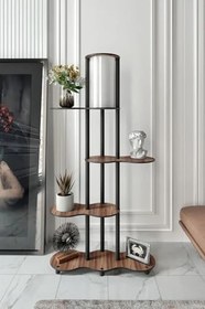 Resim Travers Raflı Lambader (Ceviz) 