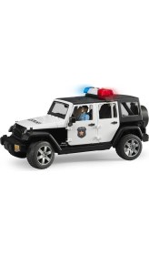 Resim Bruder Jeep Wrangler U.R Polis Oyuncak Araba ve Memur Figürü – Açılır Kapı ve Kaput, Dayanıklı Plastik, 32.9x14.4x16.2 cm 