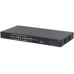 Resim DAHUA PFS3218-16ET -135 16 PORT GIGABIT +1XRJ45-1XGB SFP COMBO 135W POE RACKMOUNT SWITCH 