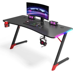 Resim Karr Gaming Spark 25mm RGB Aydınlatmalı Oyuncu Masası | Siyah Karbon Fiber Kaplama 