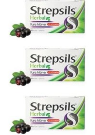 Resim Strepsils Herbal Kara Mürver Aromalı 16 Pastil 3'lü 