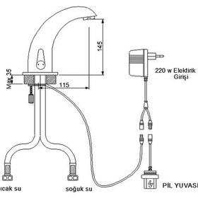 Resim Newarc Master Fotoselli Lavabo Bataryası 
